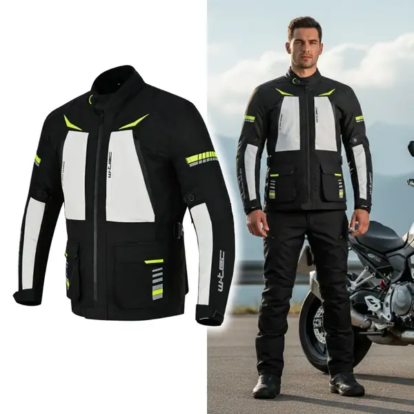 Moto bunda W-TEC Warao černá-fluo 3XL
