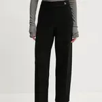 Kalhoty AERON dámské, černá barva, jednoduché, high waist, CRPA203442