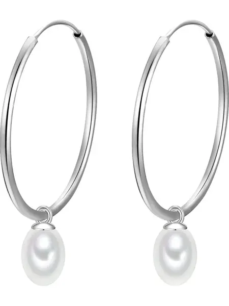 Glanzstücke München Náušnice  strieborná / perlovo biela