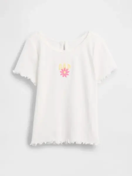 GAP Baby žebrované tričko s logem - Holky