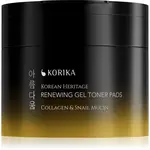 KORIKA Korean Heritage Collagen & Snail Mucin Renewing Gel Toner Pads obnovujúce gélové tonizačné tampóniky 70 ks
