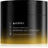 KORIKA Korean Heritage Collagen & Snail Mucin Renewing Gel Toner Pads obnovujúce gélové tonizačné tampóniky 70 ks