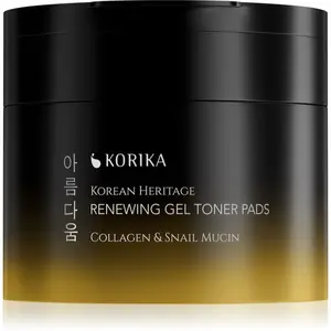 KORIKA Korean Heritage Collagen & Snail Mucin Renewing Gel Toner Pads obnovujúce gélové tonizačné tampóniky 70 ks