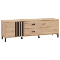 Hom`in KOMODA POD TELEVIZI, černá, dub artisan, 157/52/40 cm
