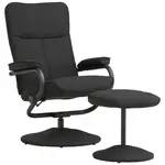 P & B RELAXAČNÍ KŘESLO S TABURETEM, textil, černá