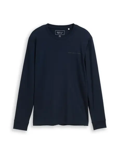 TOM TAILOR DENIM Tričko 'Solid'  tmavomodrá