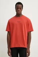 Bavlněné tričko G-Star oranžová barva, s aplikací