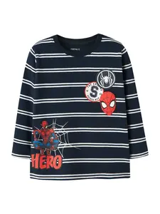 NAME IT Tričko 'NMMFreman Spider'  modrá / námornícka modrá / červená / biela