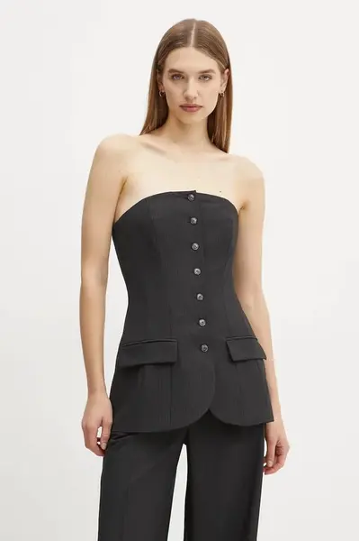 Top s příměsí vlny Herskind Jacqui černá barva, 5406134