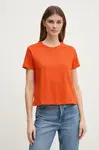 Bavlněné tričko Sisley oranžová barva