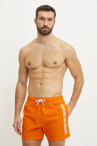 Plavkové šortky Emporio Armani Underwear oranžová barva, EM000583 AF12330