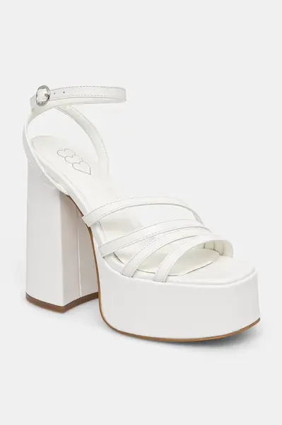 Sandály Koi Footwear DBP55 WHITE PLATFORM HEEL