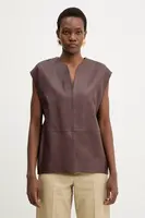 Kožená halenka BOSS Suna