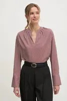 Halenka Tommy Hilfiger dámská, vínová barva, vzorovaná, WW0WW44999