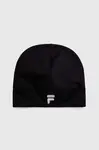 Čepice Fila Riverton černá barva, z tenké pleteniny