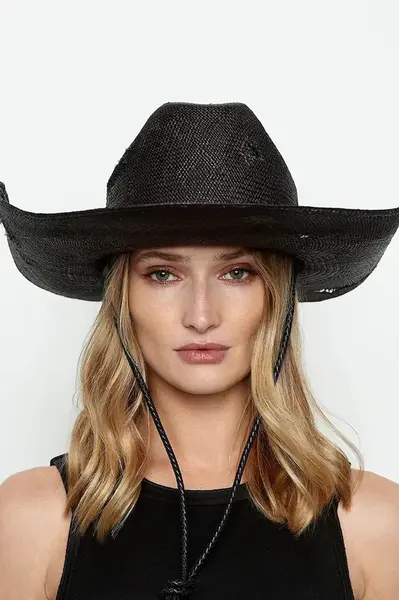 Klobouk Ruslan Baginskiy Ruslan Baginskiy Cowboy Hat with Leather Trim