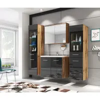 P & B KOUPELNA dub wotan, vysoce lesklá černá