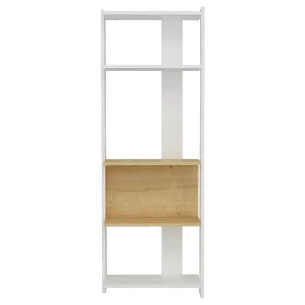MID.YOU REGÁL, bílá, barvy dubu, 58,6/165/26,8 cm