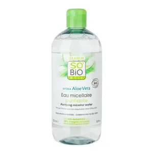 SO’BiO étic Micelární čisticí voda Aloe vera se zinkem a citrusy BIO 500 ml