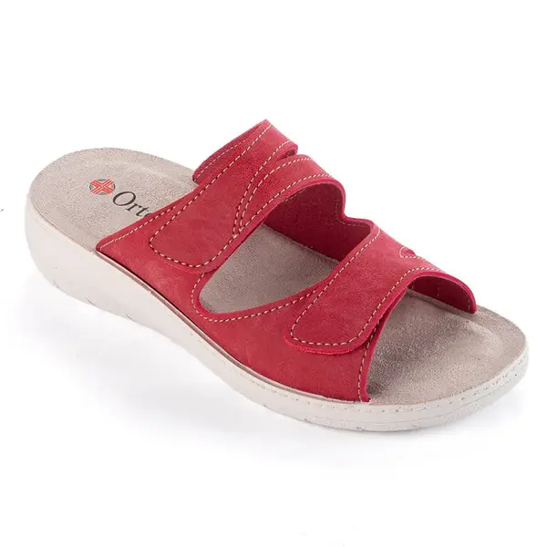 Dámské ortopedické pantofle na klínku červené vel. 42