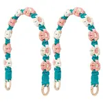 2Pcs Cotton Woven Flower Wrist Strap Lanyard