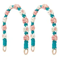 2Pcs Cotton Woven Flower Wrist Strap Lanyard