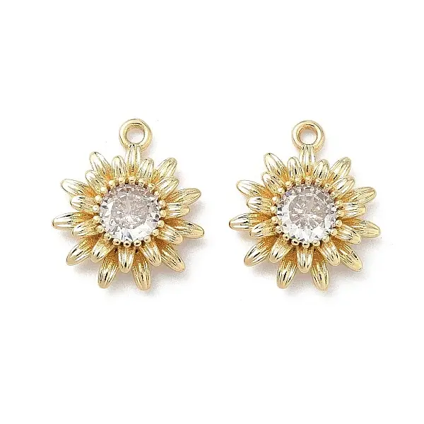 Brass Micro Pave Cubic Zirconia Pendants