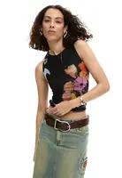 Desigual kvetinový top bez rukávov