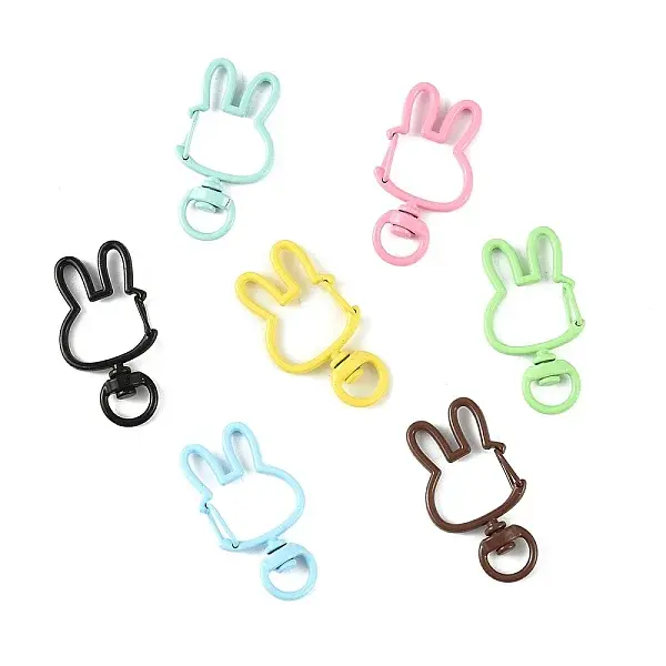15Pcs Spray Painted Eco-Friendly Alloy Swivel Snap Hook Clasps