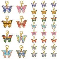 32Pcs 8 Colors Alloy Enamel Pendant Decorations