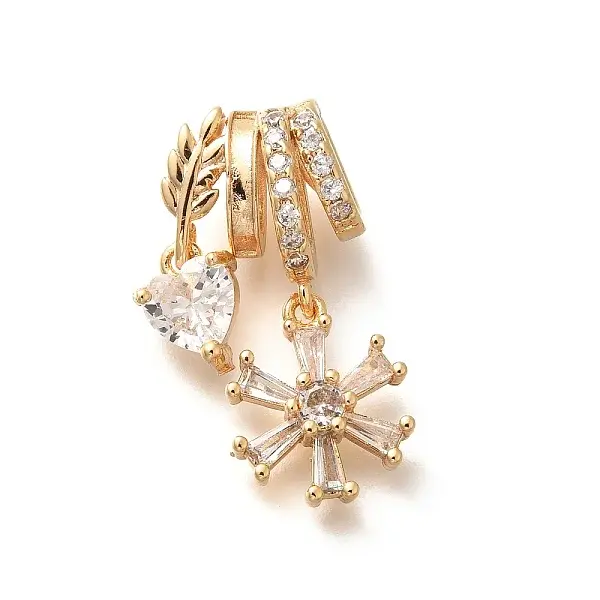 Brass Micro Pave Cubic Zirconia Pendants