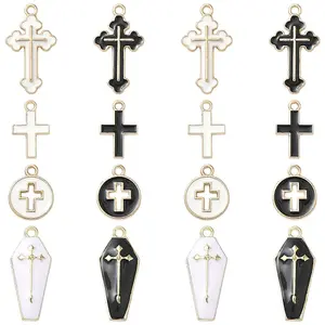 40Pcs 8 Styles Alloy Enamel Pendants