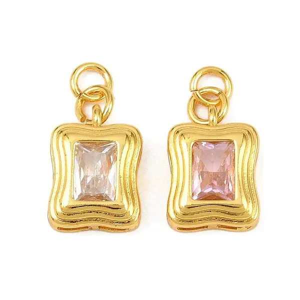 Brass Micro Pave Cubic Zirconia Pendants