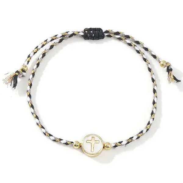 Brass Enamel Bead Braided Bead Bracelets