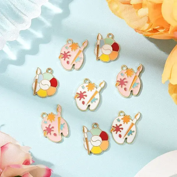 12Pcs 3 Styles Alloy Enamel Pendants