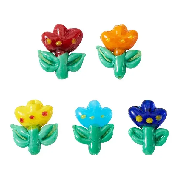5Pcs 5 Colors Handmade Lampwork Beads