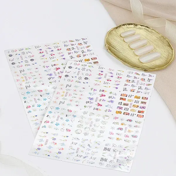 2Sheets Flower Water Transfer PET Nail Art Stickers
