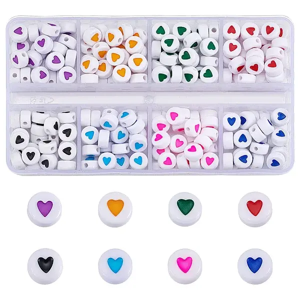 320Pcs 8 Colors Opaque Acrylic Beads