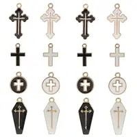 40Pcs 8 Styles Alloy Enamel Pendants