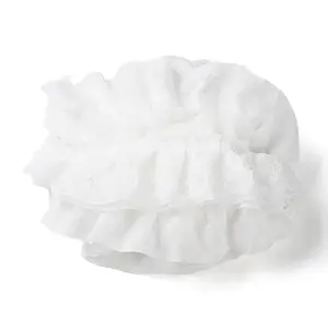 3-Layer Pleated Chiffon Flower Lace Trim