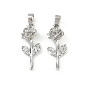 Brass Micro Pave Cubic Zirconia Pendants