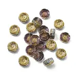 20Pcs Half Plated Electroplate Glass Transparent Beads Strands