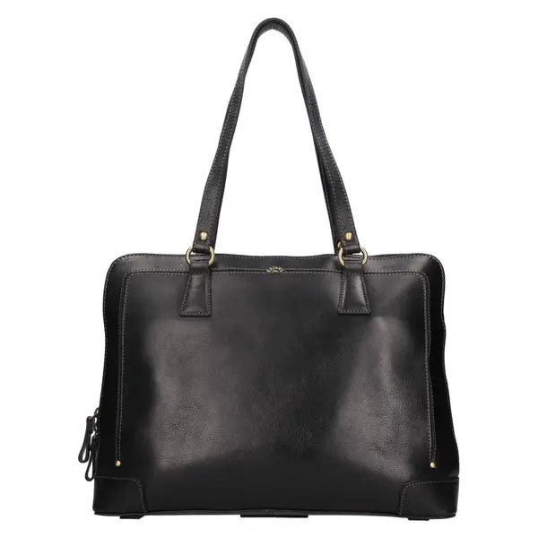 Elegantná dámska kožená kabelka Katana Ulma - čierna