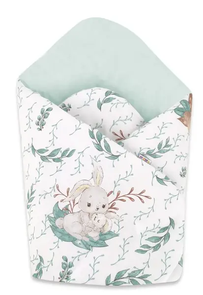 Baby Nellys Novorozenecká zavinovačka, LULU natural, mátová