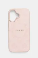 Obal na telefon Guess iPhone 16 6.1 růžová barva, GUHMP16SPSAPSMEP