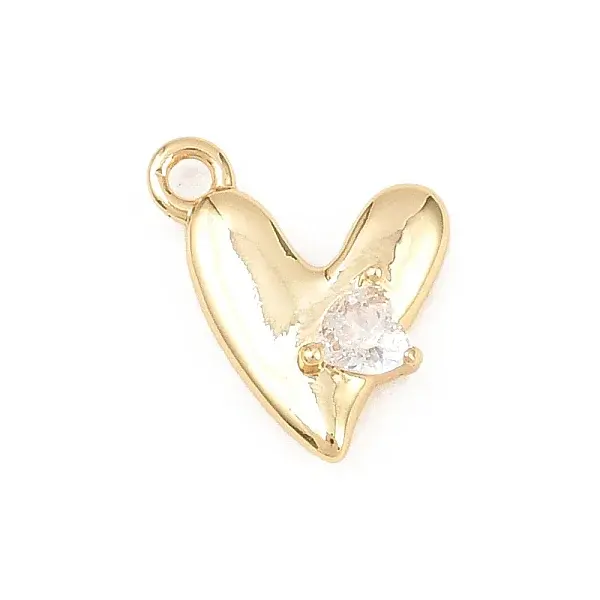 Valentine's Day Brass Micro Pave Clear Cubic Zirconia Pendants