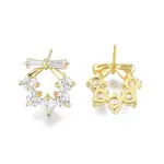 Clear Cubic Zirconia Wreath Stud Earrings
