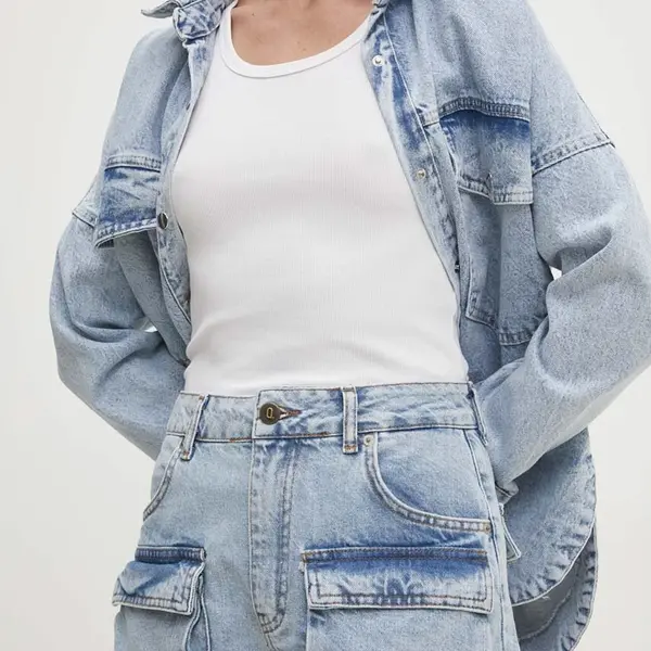 Džínové šortky Answear.LAB dámské, hladké, high waist