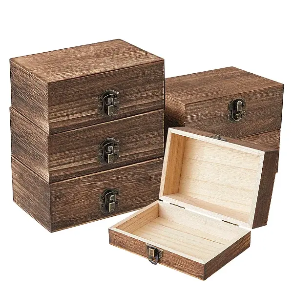 6Pcs Wooden Jewelry Packaging Boxes