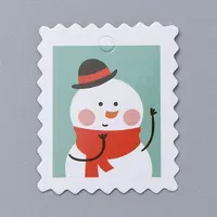 Snowman Pattern Christmas Kraft Paper Tags